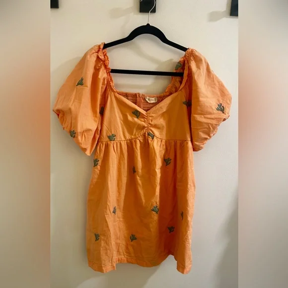 Altar’d State Papaya Cactus Peach Babydoll Dress Size Large - Picture 2 of 6